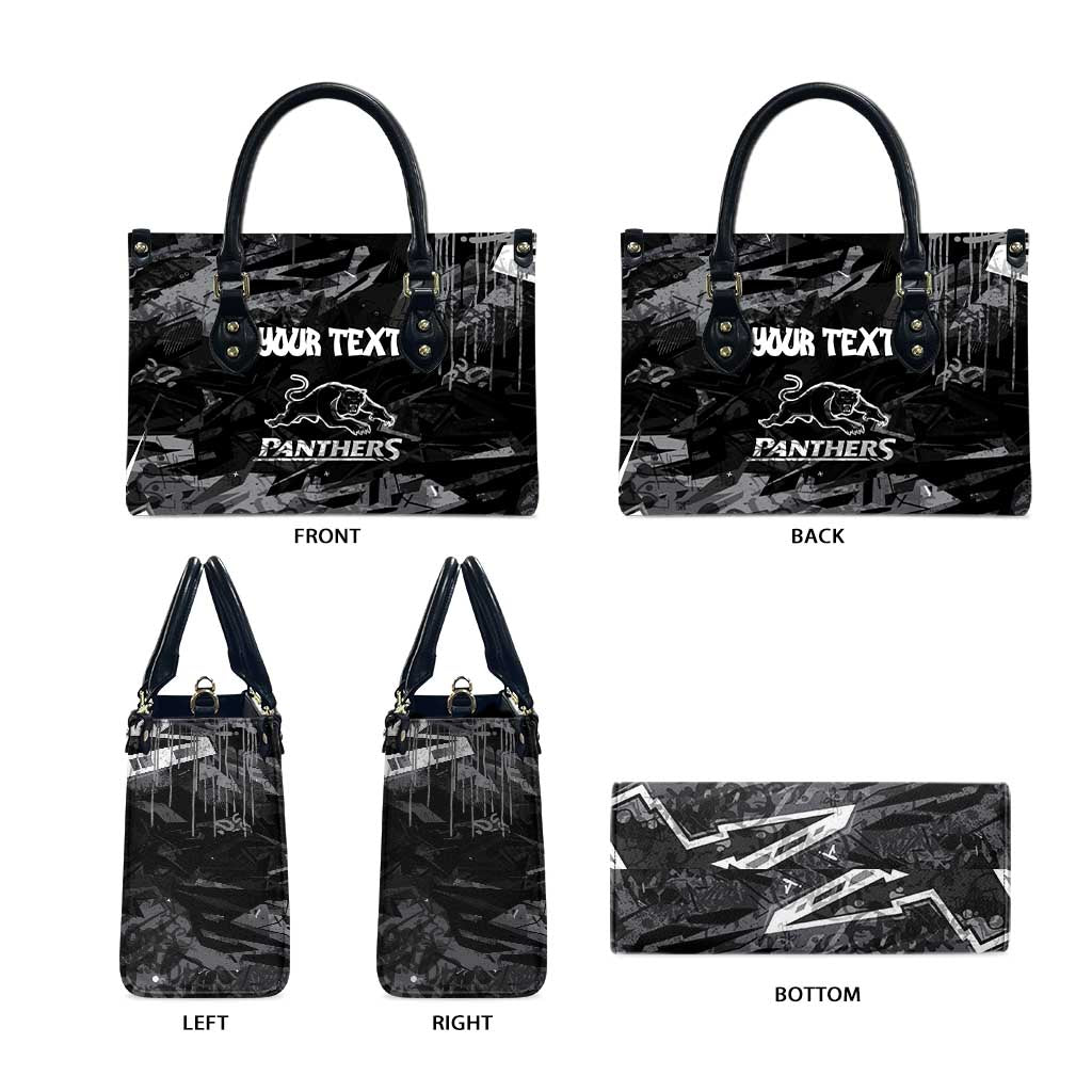 Personalized Penrith Panthers Leather Bag Graffiti Grunge Abstract Urban Street Style Design