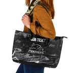 Personalized Penrith Panthers Leather Tote Bag Graffiti Grunge Abstract Urban Street Style Design