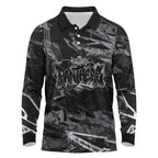 Personalized Penrith Panthers Long Sleeve Polo Shirt Graffiti Grunge Abstract Urban Street Style Design