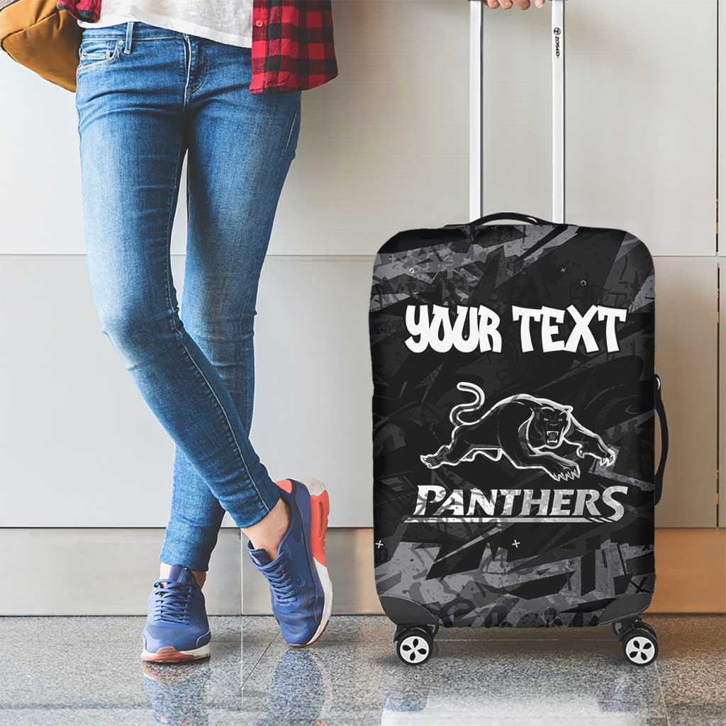 Personalized Penrith Panthers Luggage Cover Graffiti Grunge Abstract Urban Street Style Design