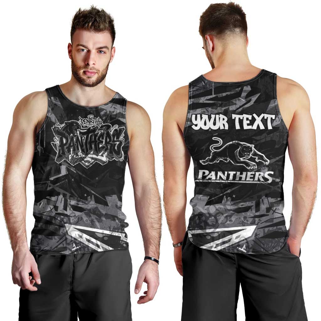 Personalized Penrith Panthers Men Tank Top Graffiti Grunge Abstract Urban Street Style Design