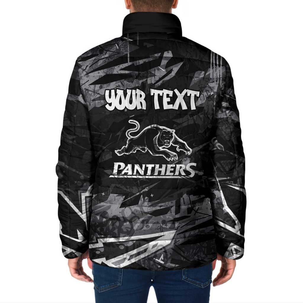 Personalized Penrith Panthers Padded Jacket Graffiti Grunge Abstract Urban Street Style Design