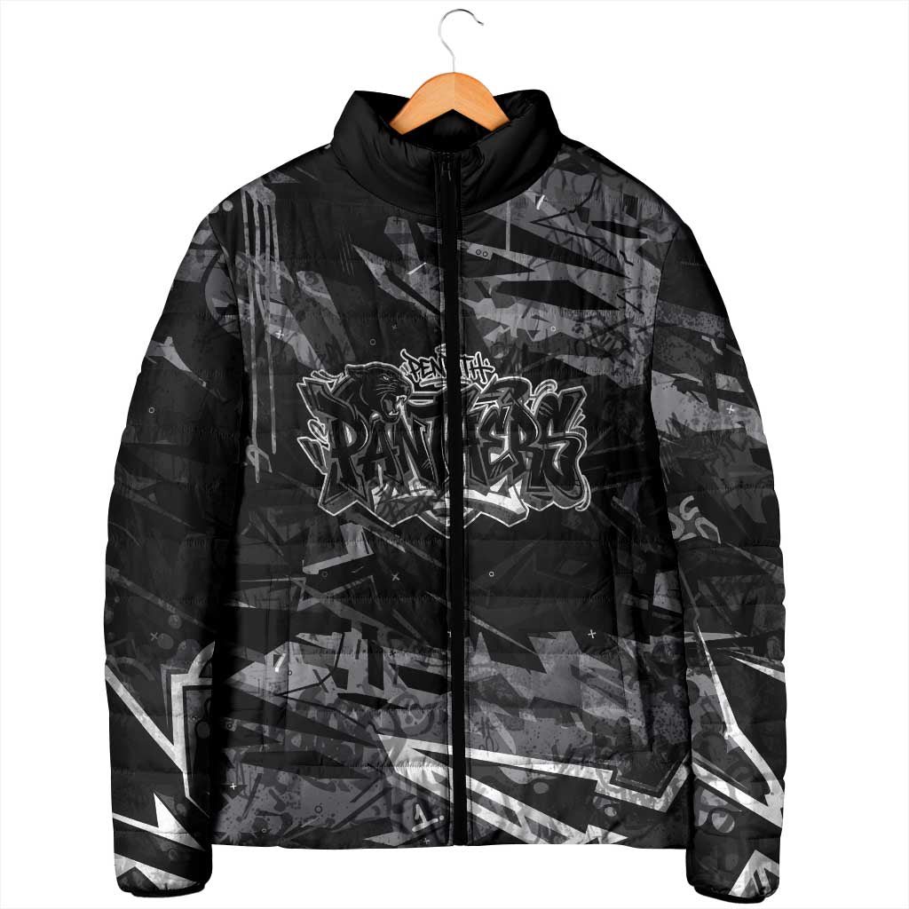 Personalized Penrith Panthers Padded Jacket Graffiti Grunge Abstract Urban Street Style Design