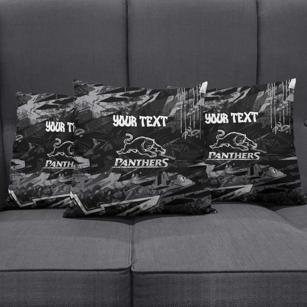 Personalized Penrith Panthers Pillow Cover Graffiti Grunge Abstract Urban Street Style Design