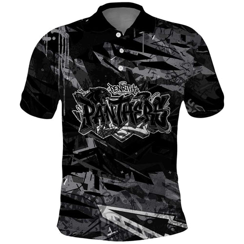 Personalized Penrith Panthers Polo Shirt Graffiti Grunge Abstract Urban Street Style Design