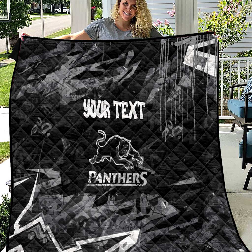 Personalized Penrith Panthers Quilt Graffiti Grunge Abstract Urban Street Style Design