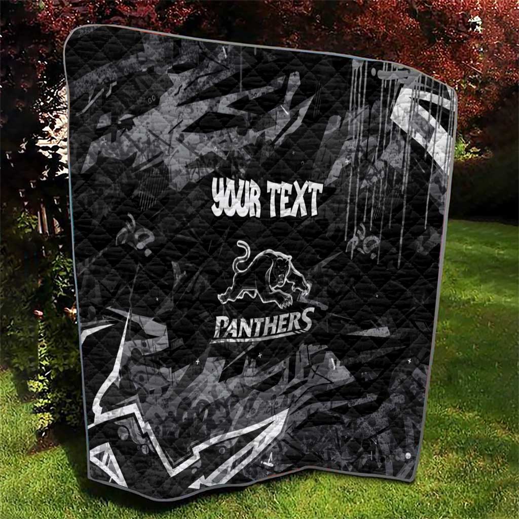 Personalized Penrith Panthers Quilt Graffiti Grunge Abstract Urban Street Style Design