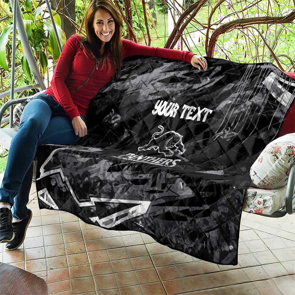 Personalized Penrith Panthers Quilt Graffiti Grunge Abstract Urban Street Style Design