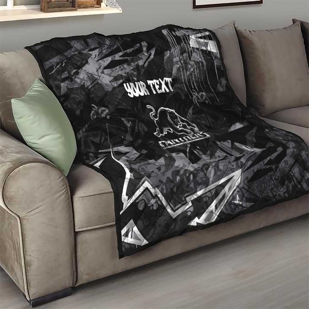 Personalized Penrith Panthers Quilt Graffiti Grunge Abstract Urban Street Style Design