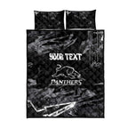 Personalized Penrith Panthers Quilt Bed Set Graffiti Grunge Abstract Urban Street Style Design