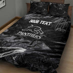 Personalized Penrith Panthers Quilt Bed Set Graffiti Grunge Abstract Urban Street Style Design