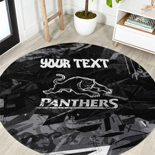 Personalized Penrith Panthers Round Carpet Graffiti Grunge Abstract Urban Street Style Design