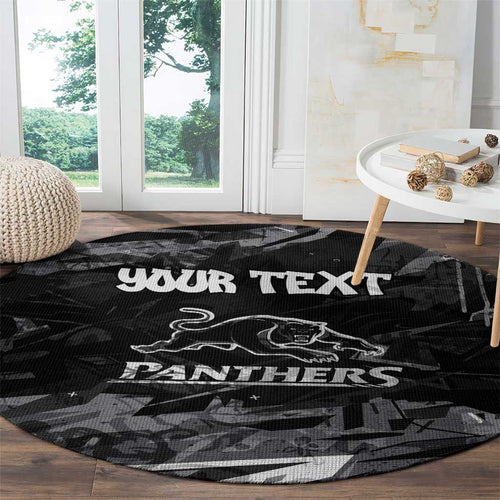 Personalized Penrith Panthers Round Carpet Graffiti Grunge Abstract Urban Street Style Design