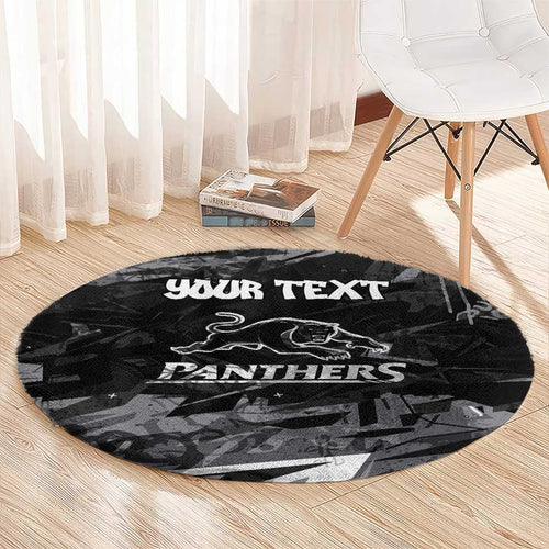 Personalized Penrith Panthers Round Carpet Graffiti Grunge Abstract Urban Street Style Design