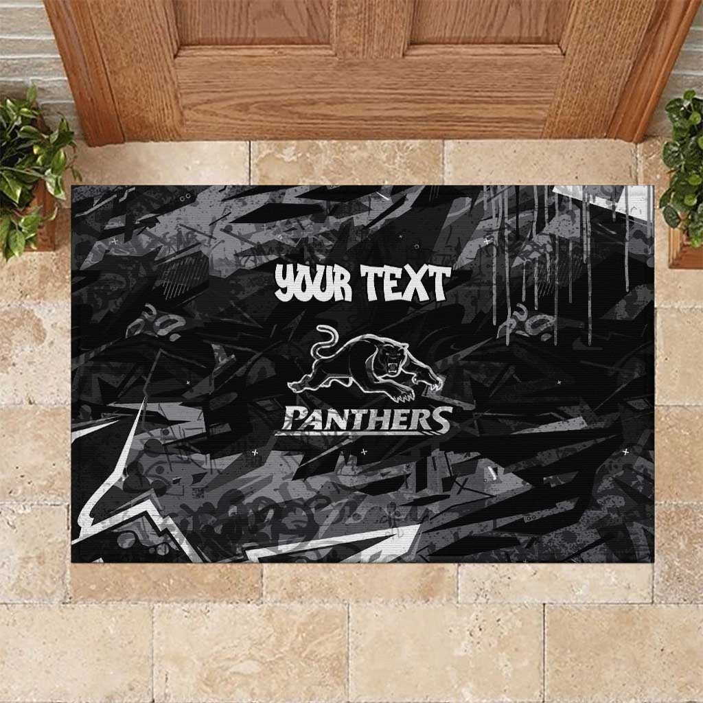 Personalized Penrith Panthers Rubber Doormat Graffiti Grunge Abstract Urban Street Style Design
