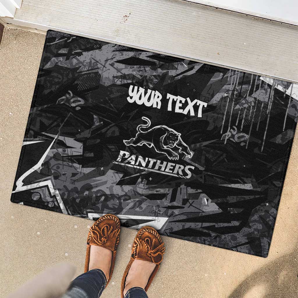 Personalized Penrith Panthers Rubber Doormat Graffiti Grunge Abstract Urban Street Style Design