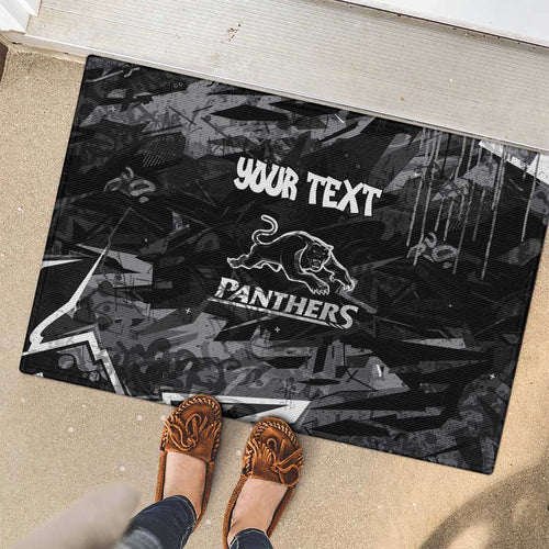 Personalized Penrith Panthers Rubber Doormat Graffiti Grunge Abstract Urban Street Style Design