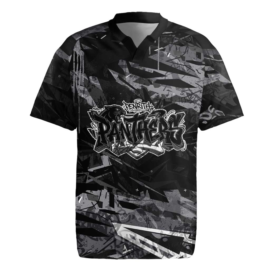 Personalized Penrith Panthers Rugby Jersey Graffiti Grunge Abstract Urban Street Style Design