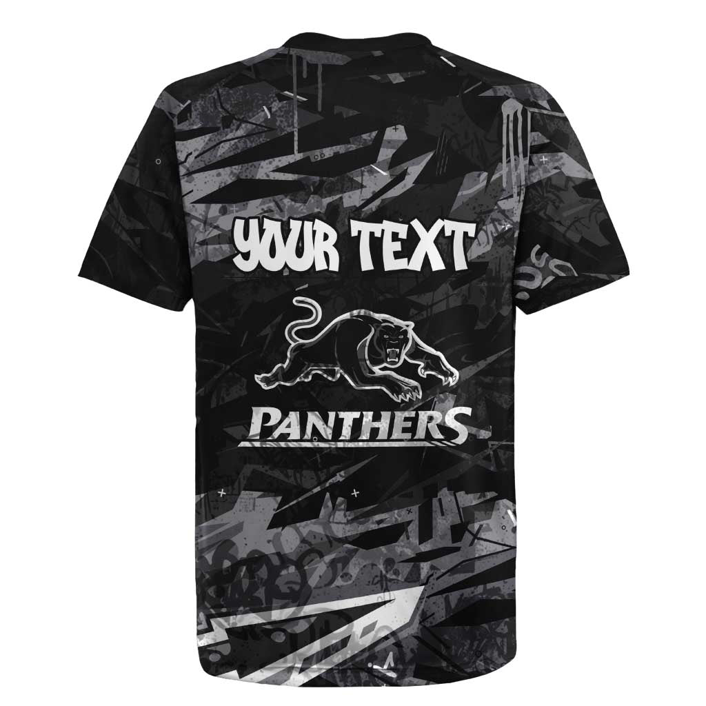 Personalized Penrith Panthers Rugby Jersey Graffiti Grunge Abstract Urban Street Style Design