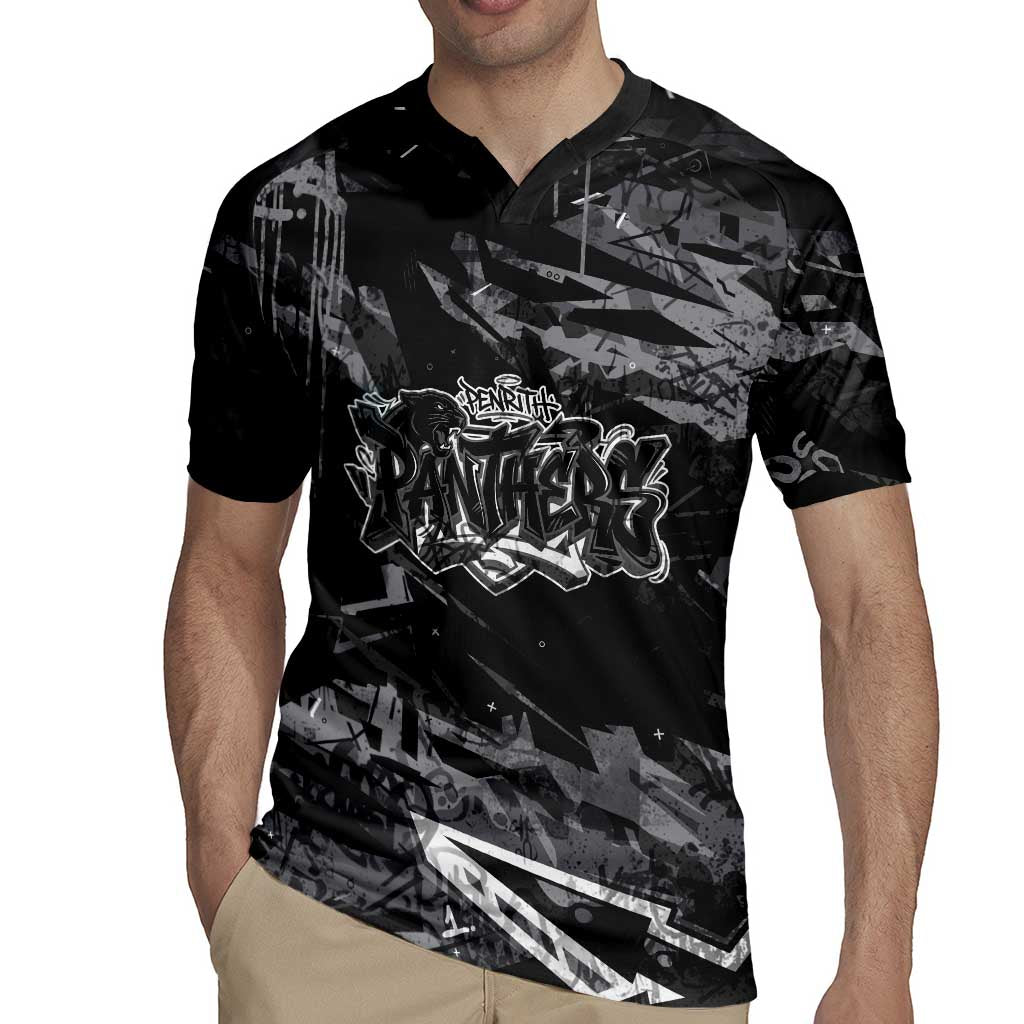Personalized Penrith Panthers Rugby Jersey Graffiti Grunge Abstract Urban Street Style Design