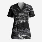 Personalized Penrith Panthers Scrub Top Graffiti Grunge Abstract Urban Street Style Design