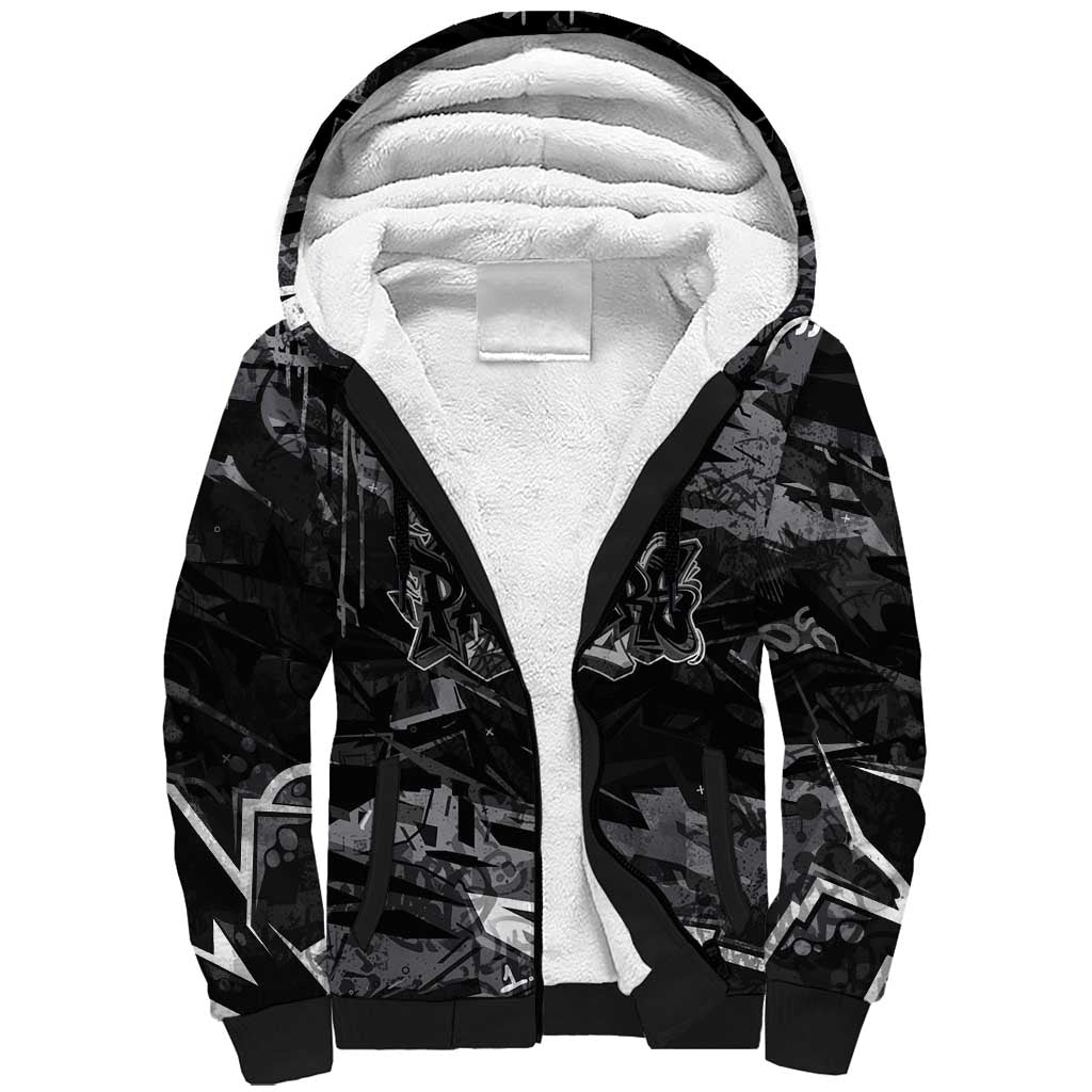 Personalized Penrith Panthers Sherpa Hoodie Graffiti Grunge Abstract Urban Street Style Design