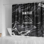 Personalized Penrith Panthers Shower Curtain Graffiti Grunge Abstract Urban Street Style Design