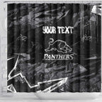 Personalized Penrith Panthers Shower Curtain Graffiti Grunge Abstract Urban Street Style Design