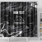 Personalized Penrith Panthers Shower Curtain Graffiti Grunge Abstract Urban Street Style Design