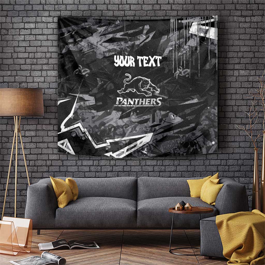 Personalized Penrith Panthers Tapestry Graffiti Grunge Abstract Urban Street Style Design