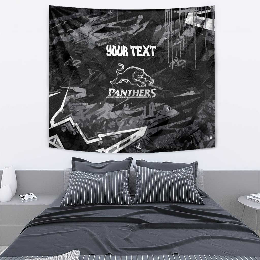 Personalized Penrith Panthers Tapestry Graffiti Grunge Abstract Urban Street Style Design