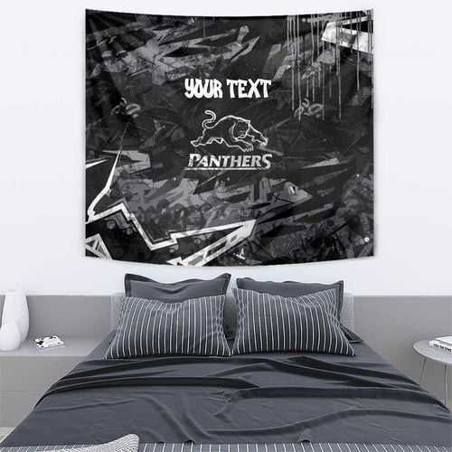 Personalized Penrith Panthers Tapestry Graffiti Grunge Abstract Urban Street Style Design
