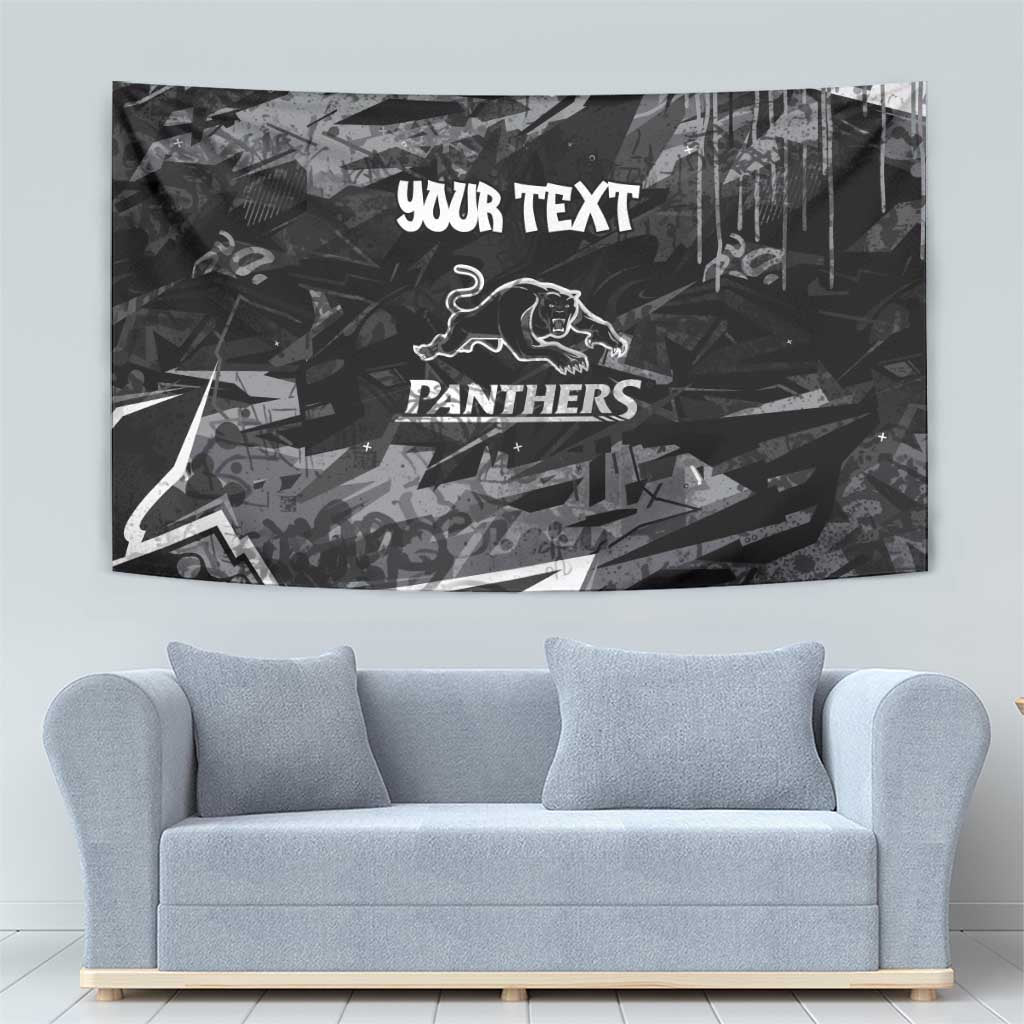 Personalized Penrith Panthers Tapestry Graffiti Grunge Abstract Urban Street Style Design