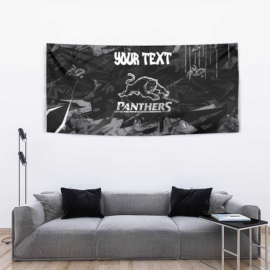 Personalized Penrith Panthers Tapestry Graffiti Grunge Abstract Urban Street Style Design