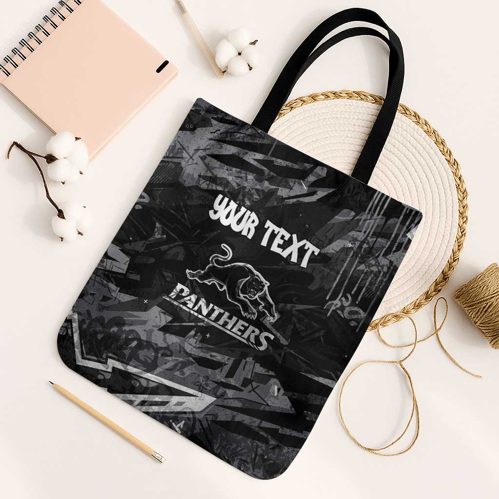 Personalized Penrith Panthers Tote Bag Graffiti Grunge Abstract Urban Street Style Design