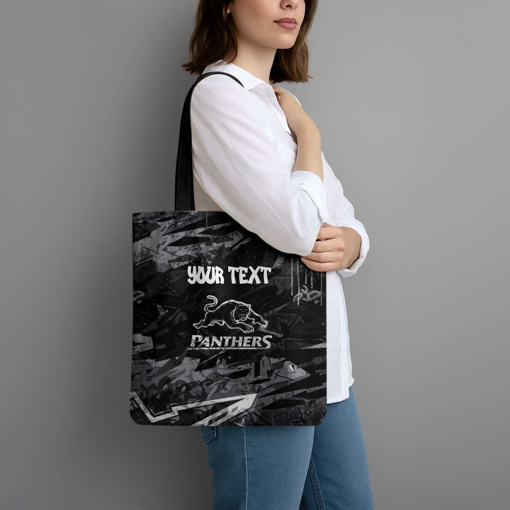 Personalized Penrith Panthers Tote Bag Graffiti Grunge Abstract Urban Street Style Design