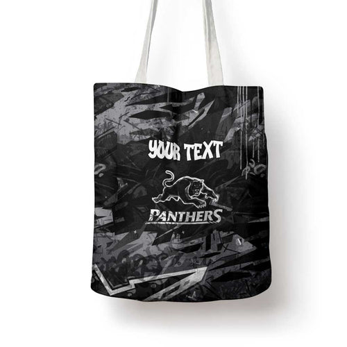 Personalized Penrith Panthers Tote Bag Graffiti Grunge Abstract Urban Street Style Design