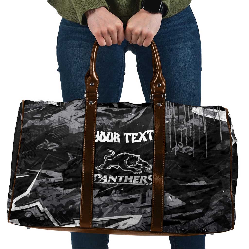 Personalized Penrith Panthers Travel Bag Graffiti Grunge Abstract Urban Street Style Design