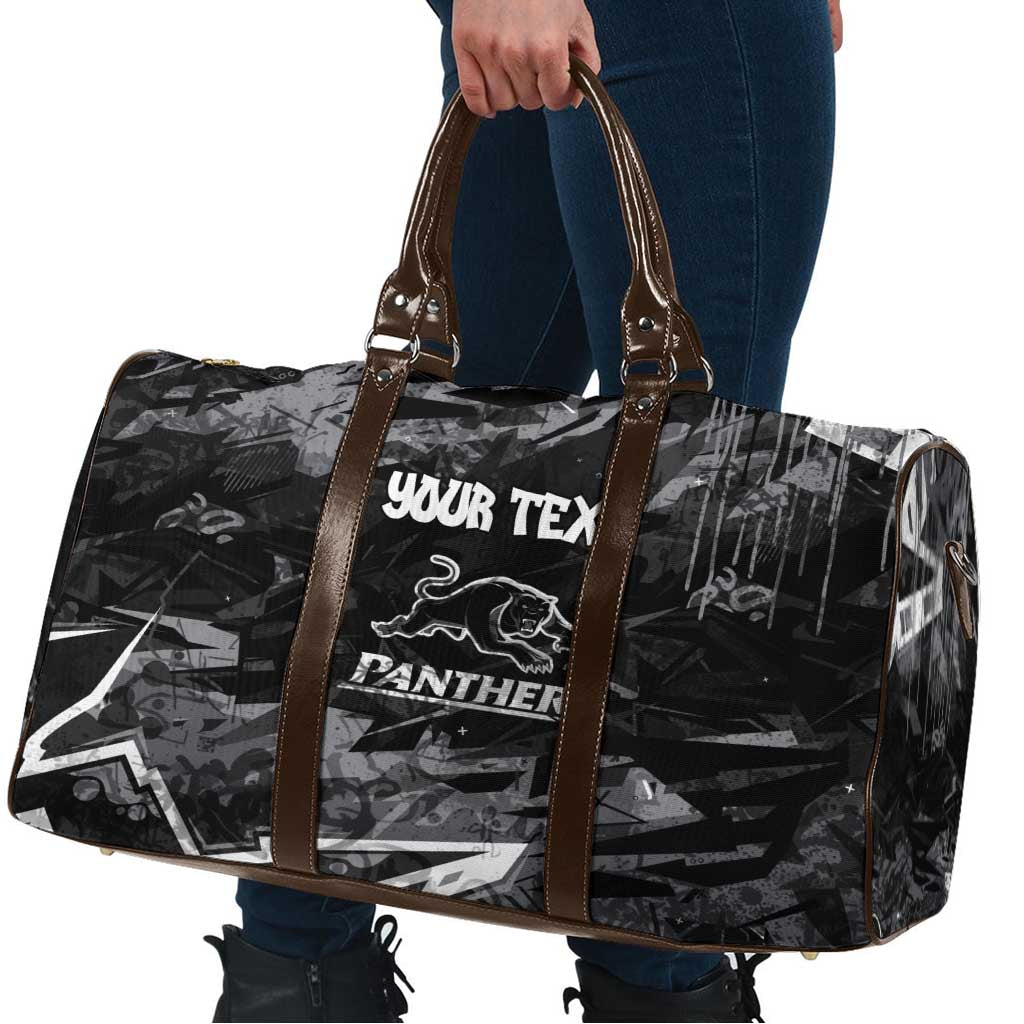 Personalized Penrith Panthers Travel Bag Graffiti Grunge Abstract Urban Street Style Design