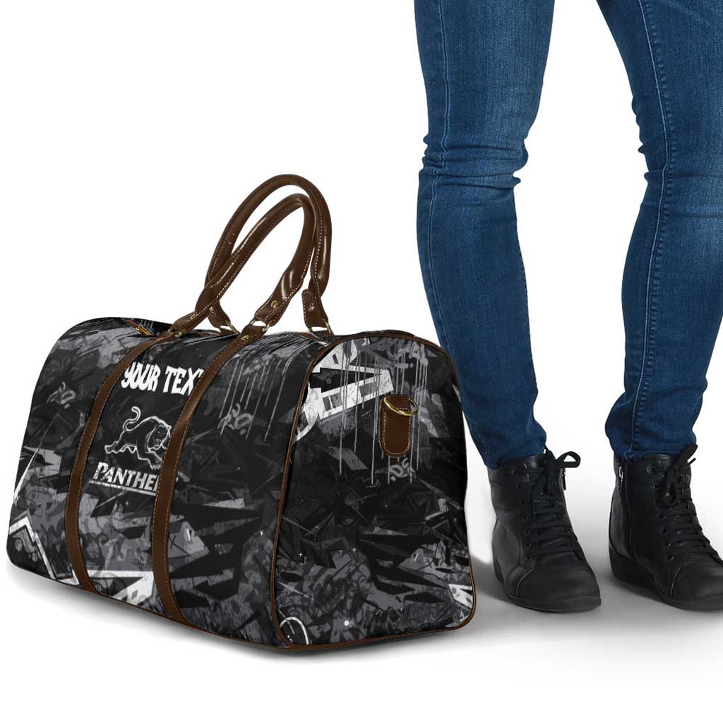 Personalized Penrith Panthers Travel Bag Graffiti Grunge Abstract Urban Street Style Design