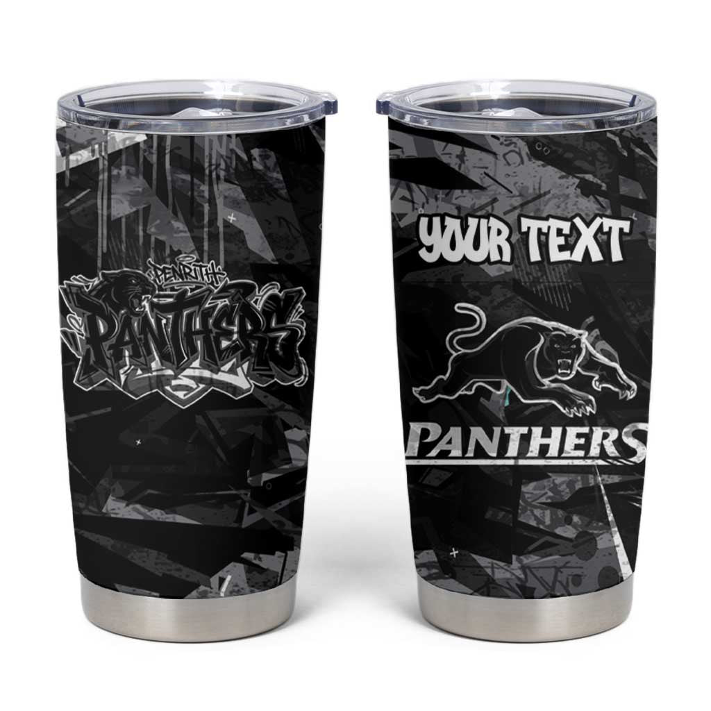 Personalized Penrith Panthers Tumbler Cup Graffiti Grunge Abstract Urban Street Style Design