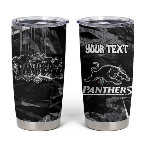 Personalized Penrith Panthers Tumbler Cup Graffiti Grunge Abstract Urban Street Style Design