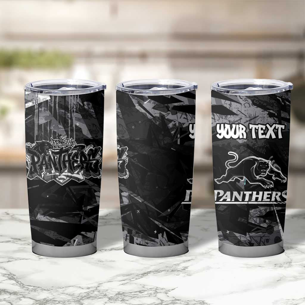 Personalized Penrith Panthers Tumbler Cup Graffiti Grunge Abstract Urban Street Style Design