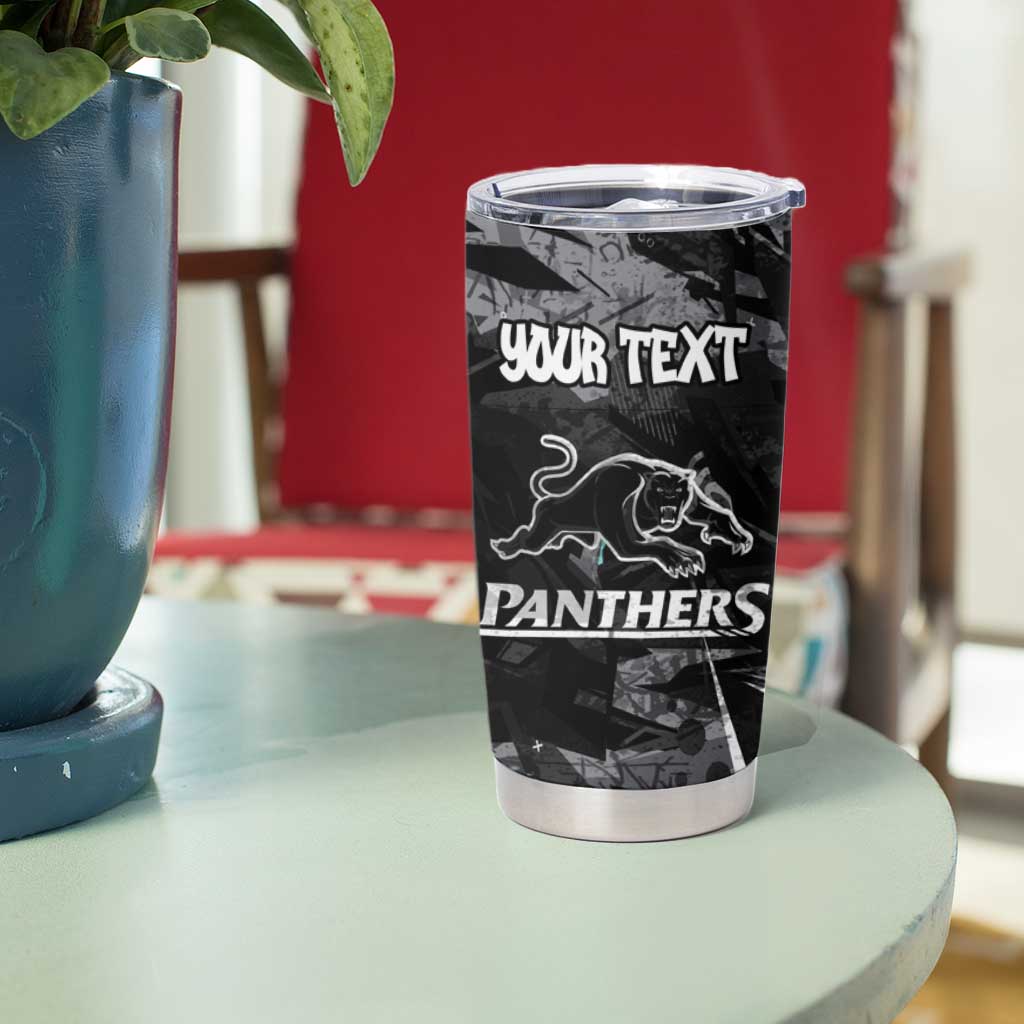 Personalized Penrith Panthers Tumbler Cup Graffiti Grunge Abstract Urban Street Style Design