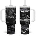 Personalized Penrith Panthers Tumbler With Handle Graffiti Grunge Abstract Urban Street Style Design