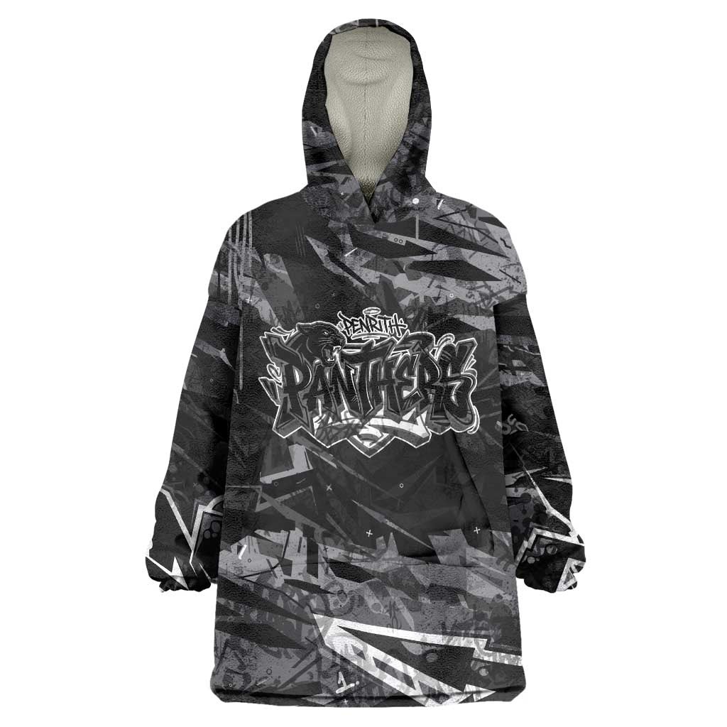 Personalized Penrith Panthers Wearable Blanket Hoodie Graffiti Grunge Abstract Urban Street Style Design