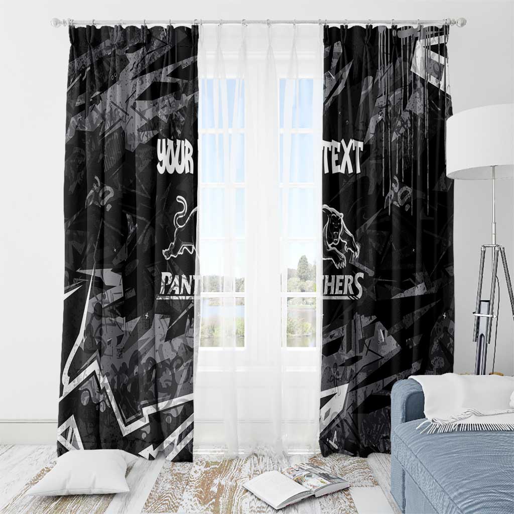Personalized Penrith Panthers Window Curtain Graffiti Grunge Abstract Urban Street Style Design