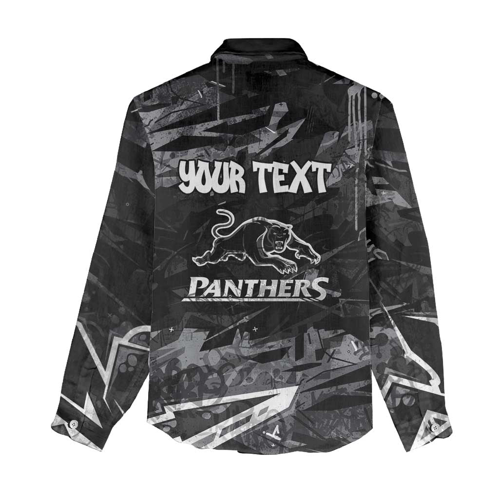 Personalized Penrith Panthers Women Casual Shirt Graffiti Grunge Abstract Urban Street Style Design