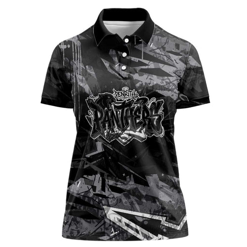 Personalized Penrith Panthers Women Polo Shirt Graffiti Grunge Abstract Urban Street Style Design