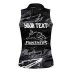 Personalized Penrith Panthers Women Sleeveless Polo Shirt Graffiti Grunge Abstract Urban Street Style Design